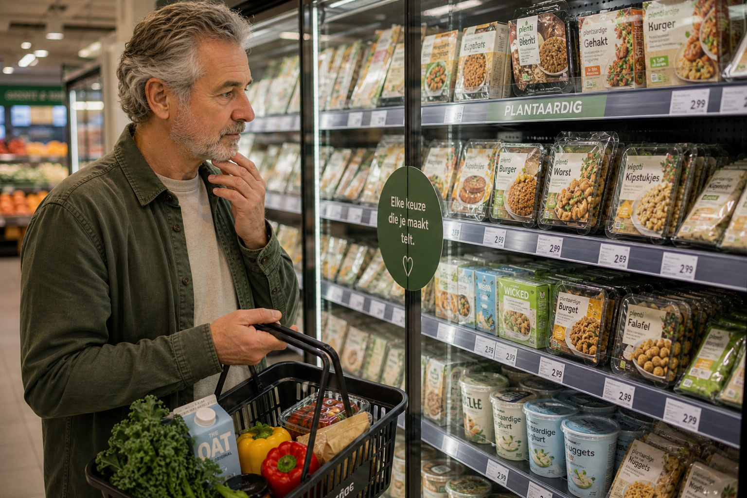 Plantaardige producten in een supermarkt